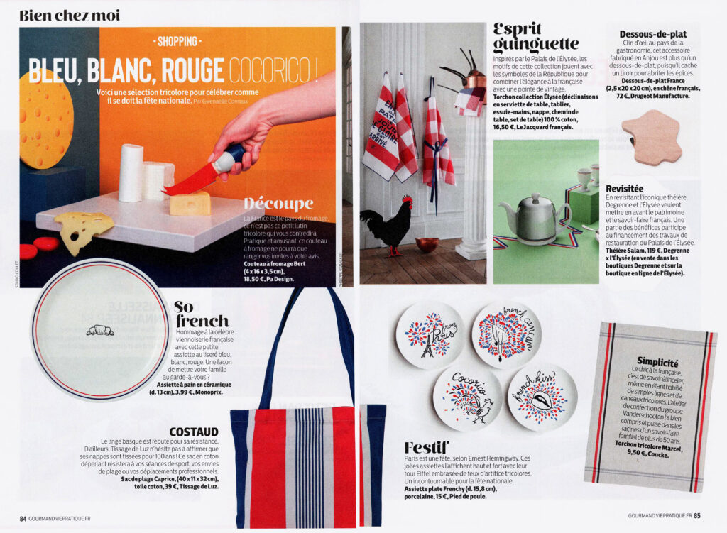 article magazine gourmand sélection d'article de cuisine made in france dessous de plat Drugeot