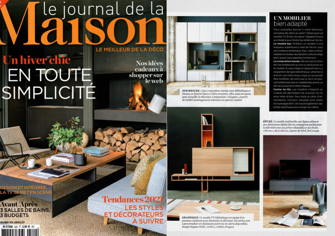 parution presse Le Journal de la Maison idée décoration intérieure hiver